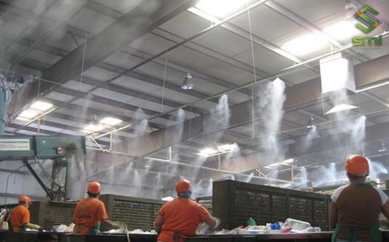 Hệ thống phun sương công nghiệp trong nhà xưởng